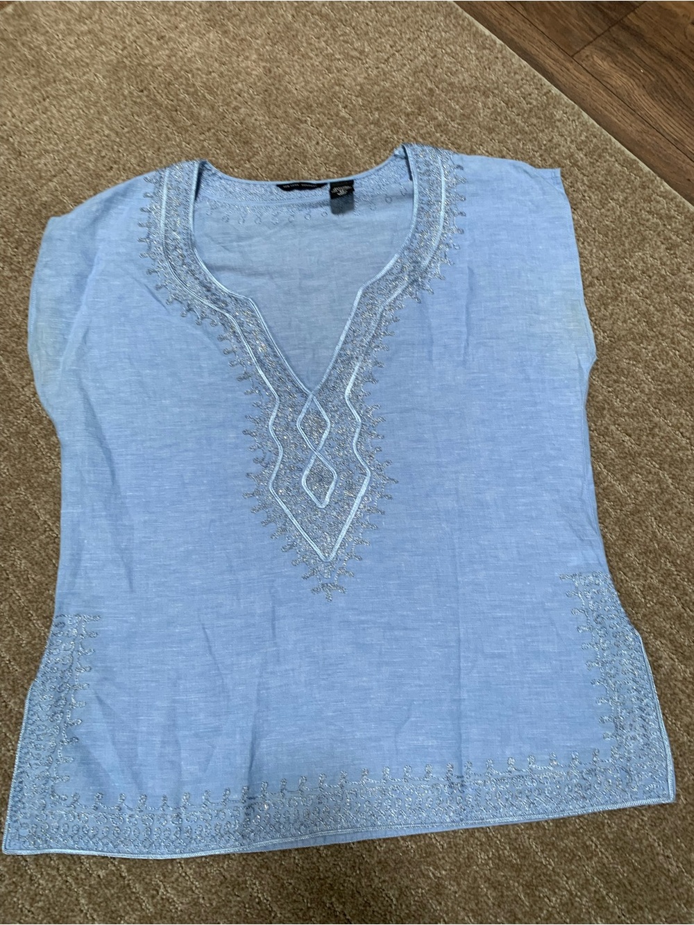 New York & Company Cotton Linen Sleevless Top
